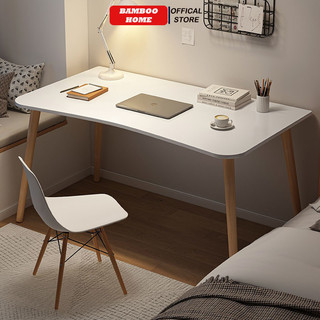 Bàn làm việc chống gù mặt cong phong cách Bắc Âu thương hiệu Bamboohome - D06