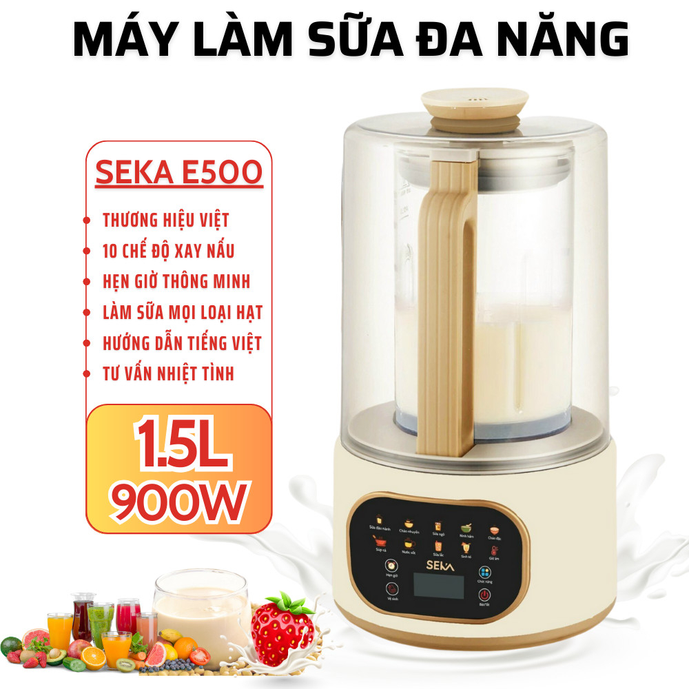 Máy Làm Sữa Hạt Đa Năng SEKA E400, E500 14in1, Máy Làm Sữa Đậu Nành Chính Hãng. Bảo Hành 12 Tháng