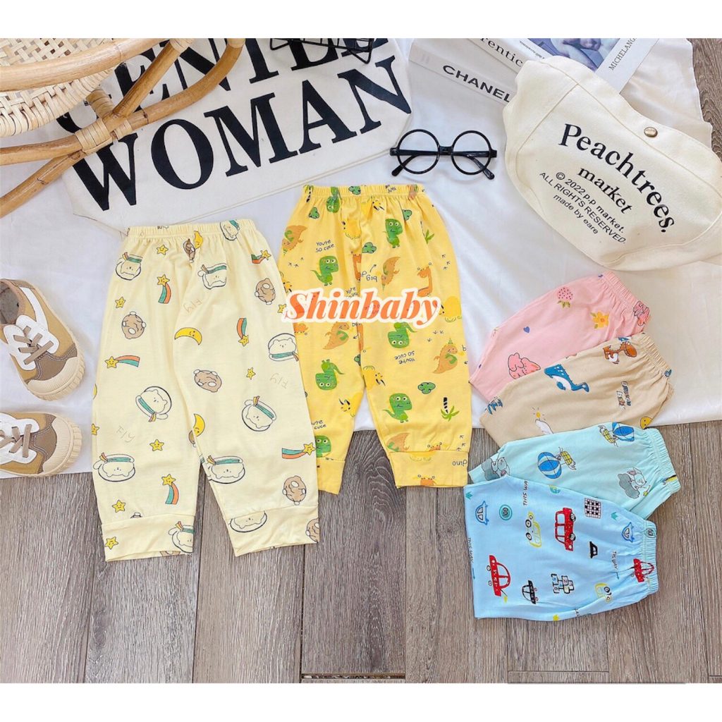 Set 10 quần dài thun lạnh mềm mát nhiều hình siêu xinh cho bé