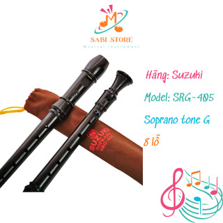 Sáo recorder suzuki srg-405 giọng son trưởng, 8 lỗ, màu đen, chính hãng