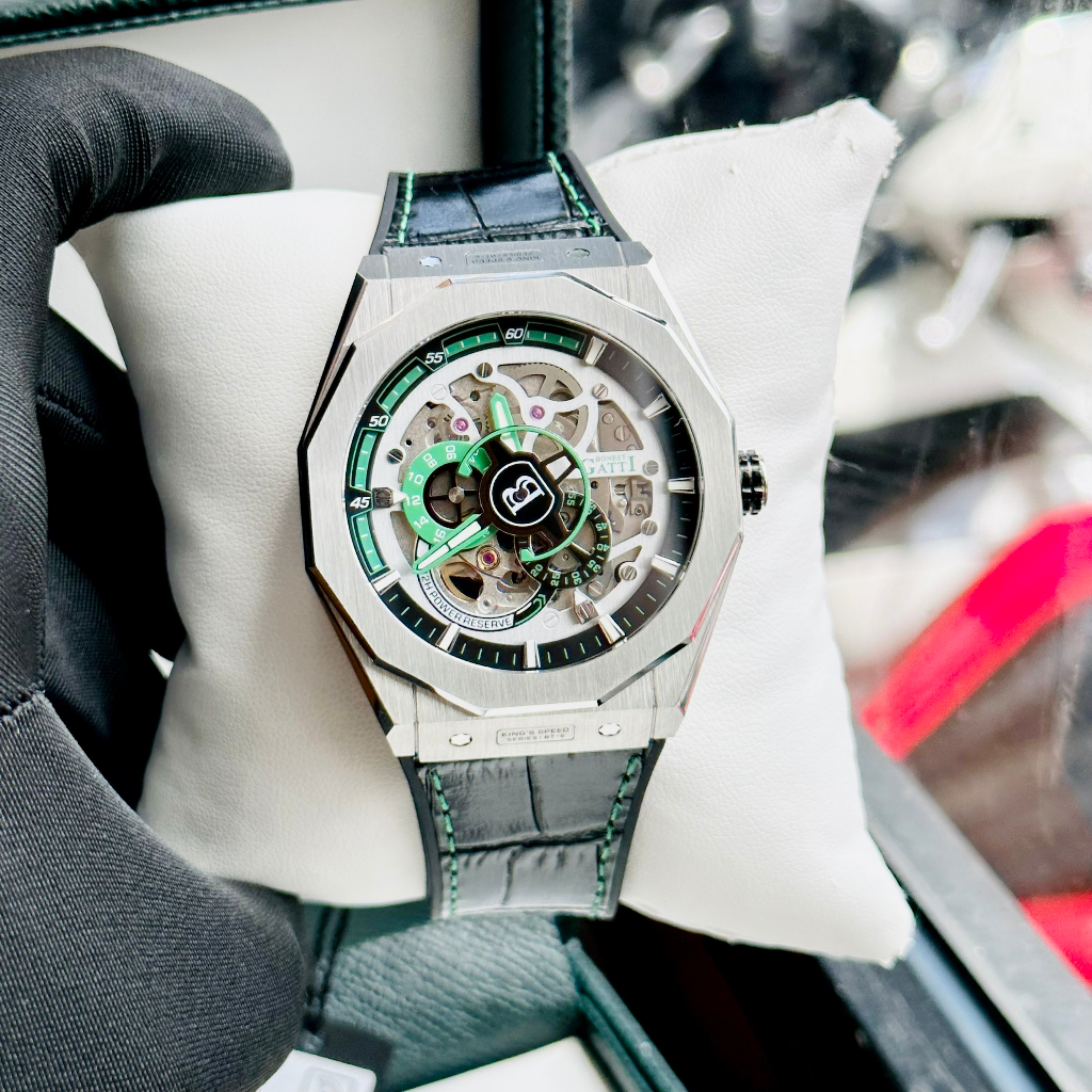 Đồng hồ nam dây da Bonest Gatti Maximum Speed Green BG7601-B5