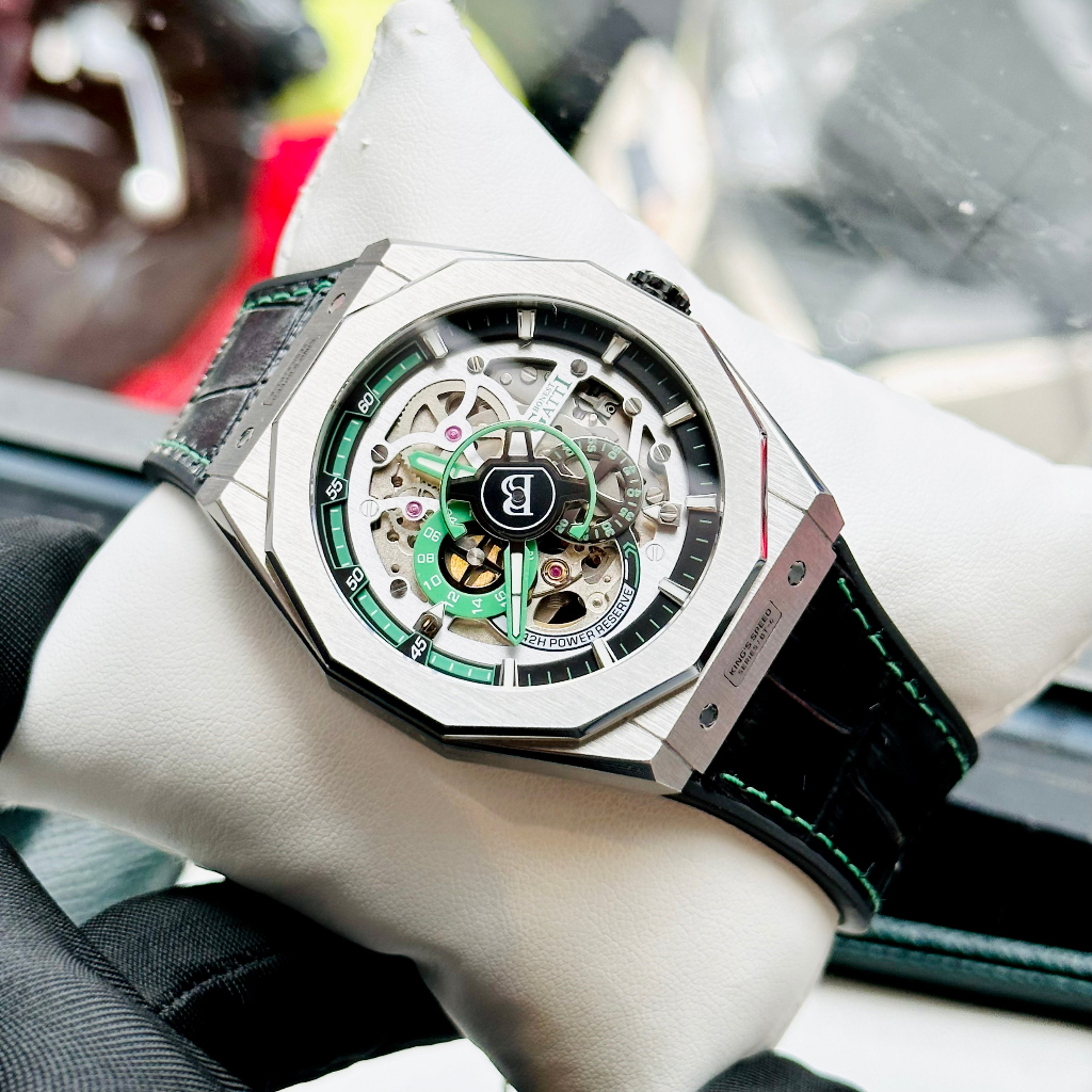 Đồng hồ nam dây da Bonest Gatti Maximum Speed Green BG7601-B5