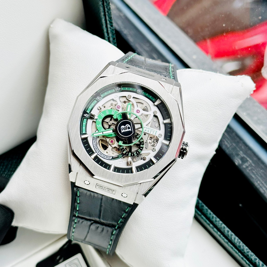 Đồng hồ nam dây da Bonest Gatti Maximum Speed Green BG7601-B5