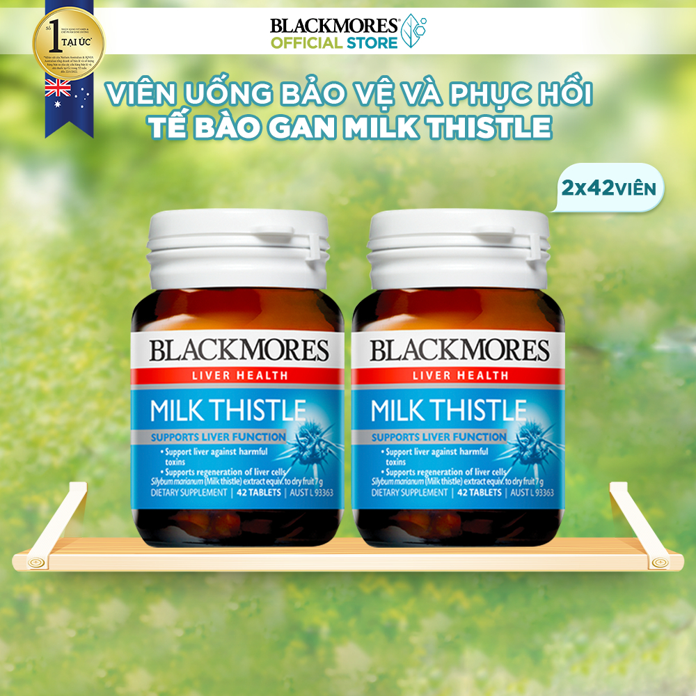 [GIFT] Combo 2 lọ Viên Uống Hỗ Trợ Bảo Vệ Và Phục Hồi Tế Bào Gan BLACKMORES Milk Thistle Lọ 42 Viên