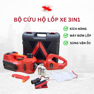 Bộ cứu hộ bơm lốp ô tô 12V kích thủy lực ô tô 5TON  GXE04