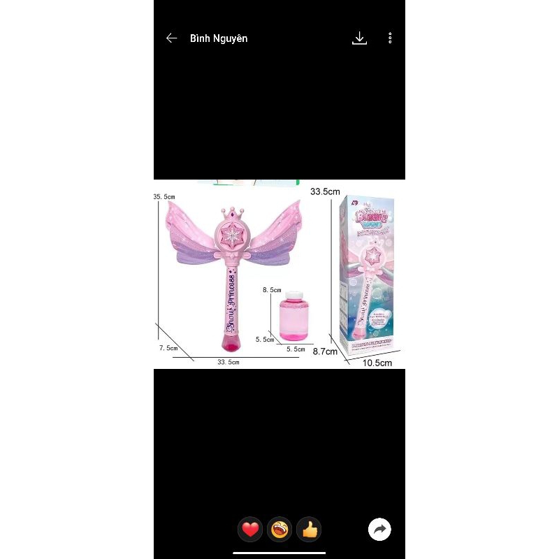 Cây gậy phép thuật bong bóng hình cánh bướm tặng pin + kèm lọ xà phòng