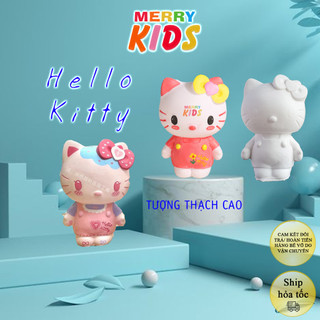 Tô tượng thạch cao hello kitty, size nhỏ, cao 8cm, tượng thạch cao merry kids