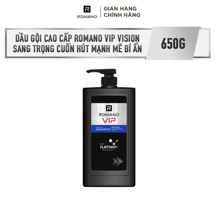 Dầu gội cao cấp Romano Vip Vision sang trọng cuốn hút 650g/chai