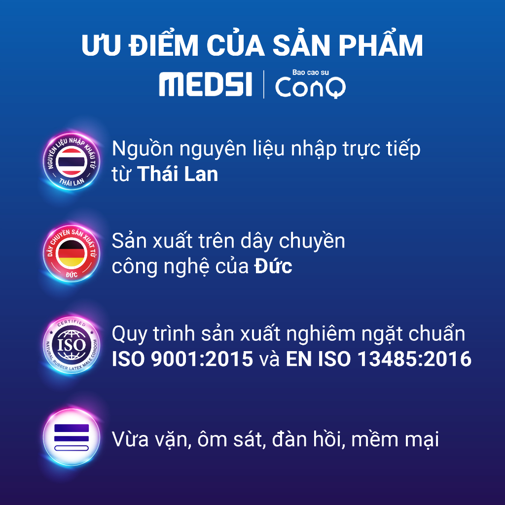 Combo 2 / Combo 3 hộp 12 bao cao su siêu mỏng CONQ bất tận giúp kéo dài thời gian, đàn hồi, thăng hoa cảm xúc size 52mm