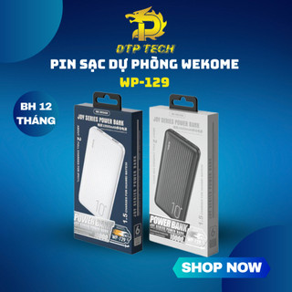 Sạc dự phòng 10.000mah wekome wp-129 10000mah 2 cổng sạc usb thiết kết nhỏ gọn hàng chính hãng bh 12 tháng