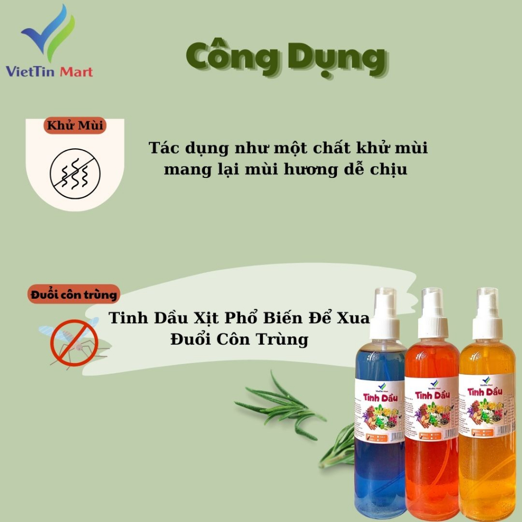 Tinh Dầu Bạc Hà Xịt Viettin Mart 260ml