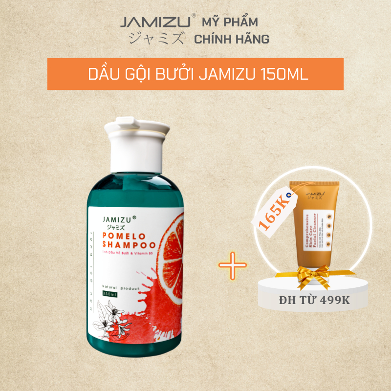 Dầu gội bưởi Pomelo Shampoo JAMIZU làm sạch da đầu, phục hồi hư tổn chai 350ml - JADG350