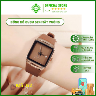 Đồng hồ Guou G24 - Đồng Hồ Nữ ĐỒNG HỒ 24H Mặt Vuông, Dây Silicon Chịu Được Khi Rửa Tay, Khi Trời Đổ Mưa
