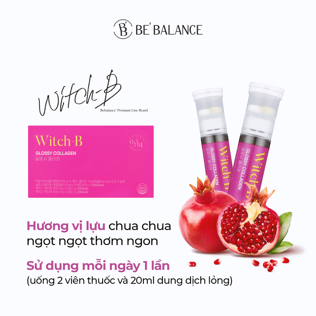 Combo 2 hộp Collagen Be Balance Witch-B Glossy Collagen Chống Lão Hoá