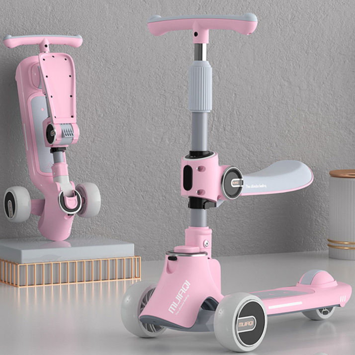 Xe trượt Scooter cao cấp gấu, cánh quạt bánh phát sáng cho bé và đèn phát sáng siêu chắc chắn.