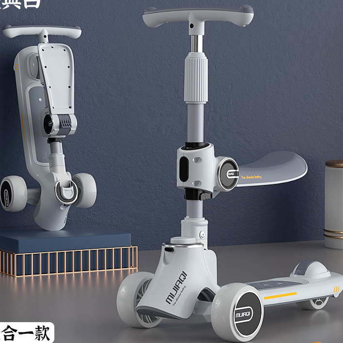 Xe trượt Scooter cao cấp gấu, cánh quạt bánh phát sáng cho bé và đèn phát sáng siêu chắc chắn.