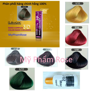 Kem nhuộm Lavox (TẶNG KÈM OXY TRỢ NHUỘM) MIX MÀU 3D Collagen Nano Complex nhuộm tím