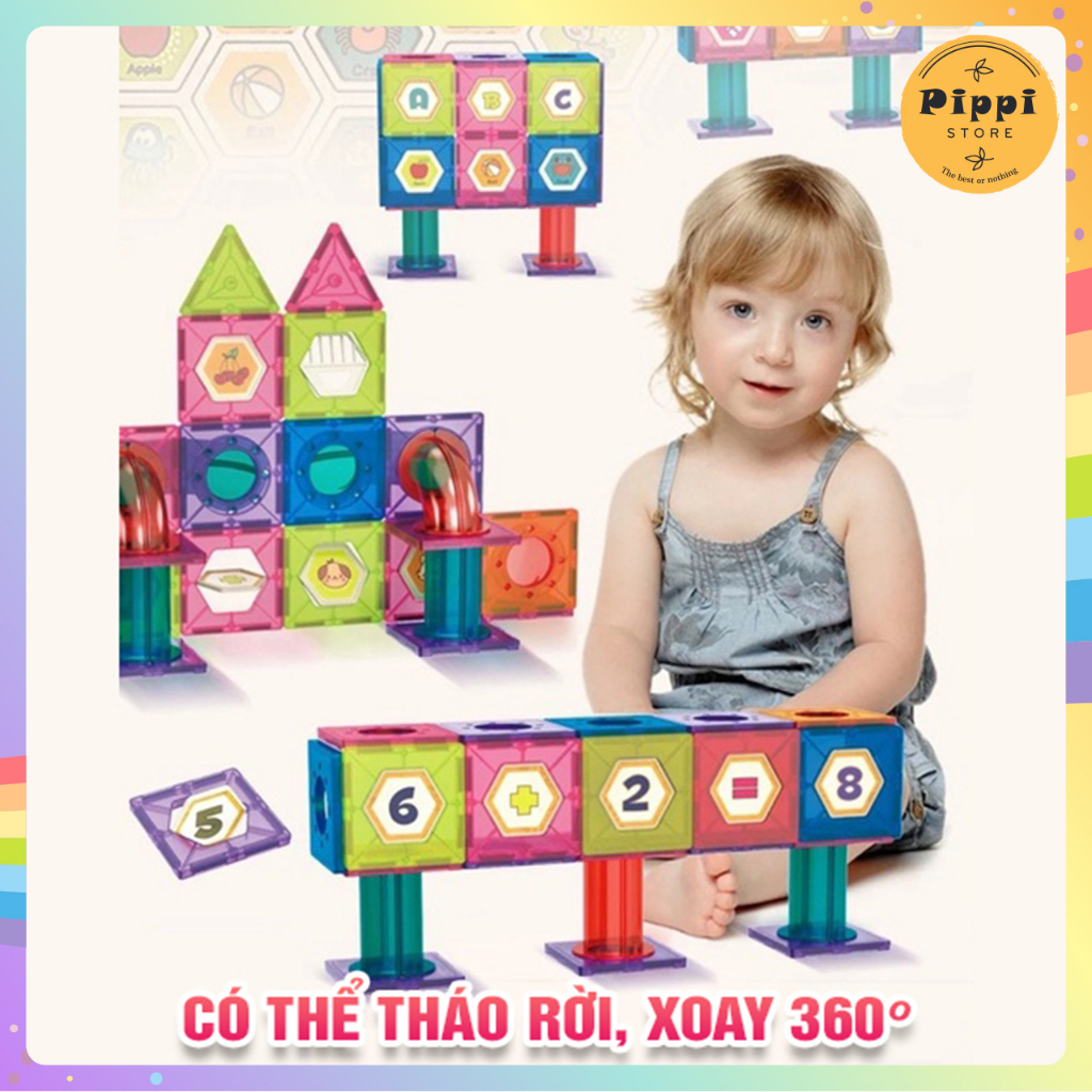 Xếp Hình Nam Châm Thả Bi 97 Chi Tiết Cho Bé Sáng Tạo Phát Triển Tư Duy Logic