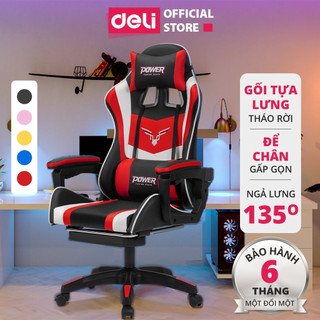 Ghế Gaming Deli Ghế Cho Streamer Game Thủ Thoải Mái Ghế Văn Phòng Làm Việc Gối Tựa Lưng Gác Chân Thông Minh Cao Cấp