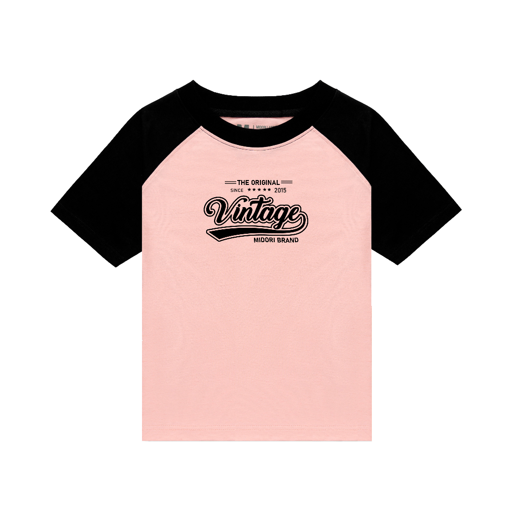Áo thun Baby Tee Raglan THE ORIGINAL Unisex phông Nam Nữ Local Brand Chính Hãng Midori M Studio