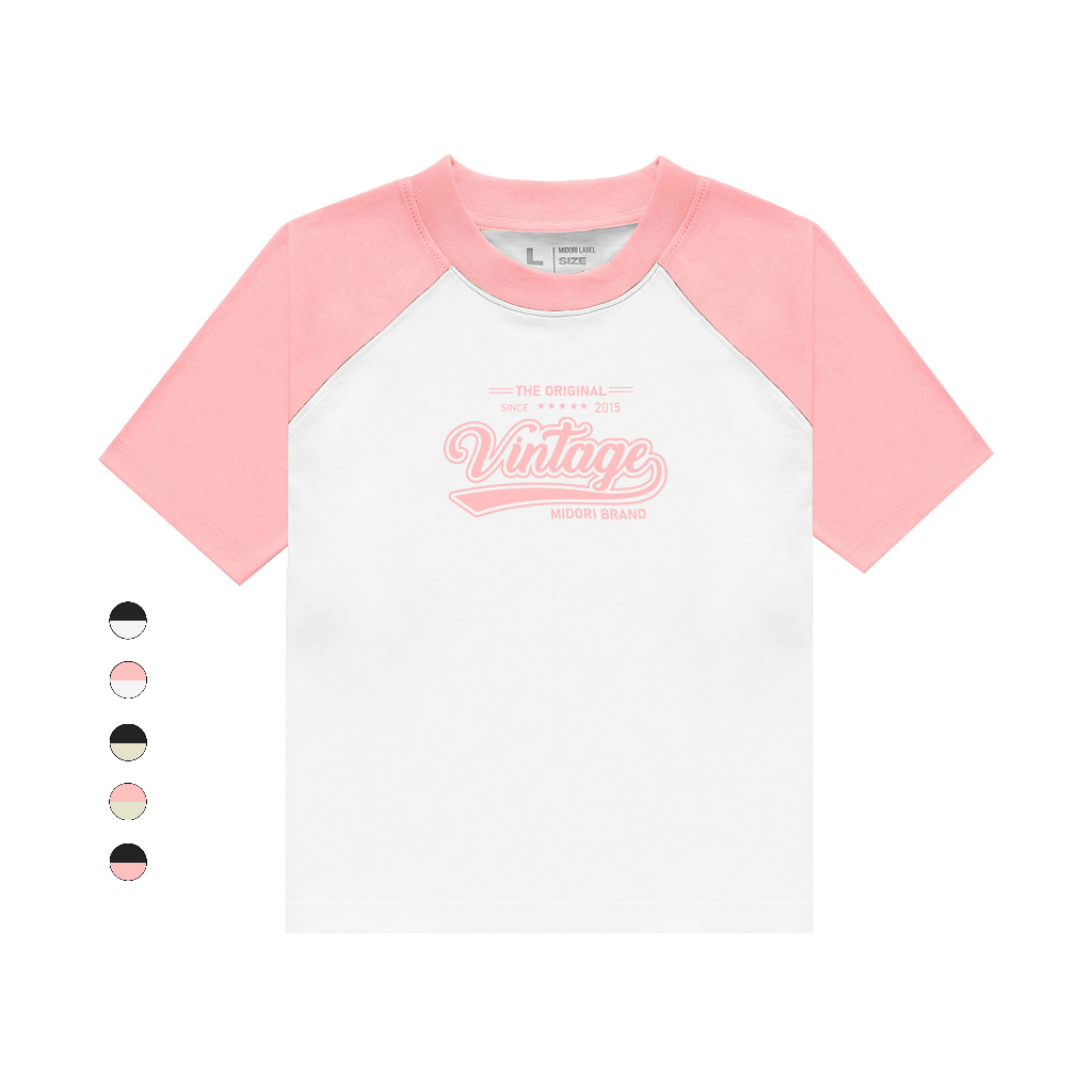 Áo thun Baby Tee Raglan THE ORIGINAL Unisex phông Nam Nữ Local Brand Chính Hãng Midori M Studio