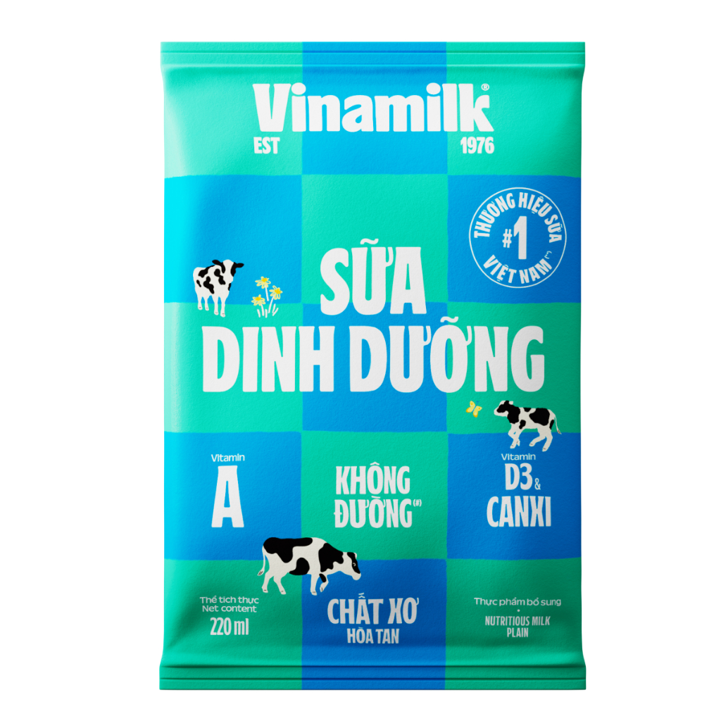 Thùng 48 Bịch Sữa dinh dưỡng Vinamilk không đường 220ml