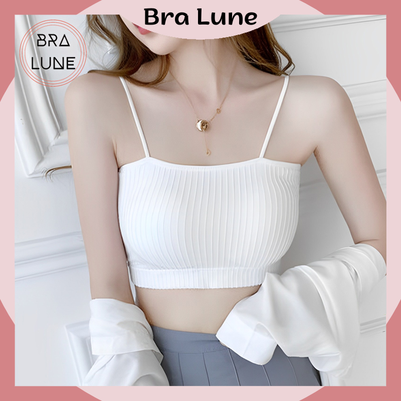 Áo bra nữ cotton mút mỏng có thể tháo rời BRALUNE, áo ngực nữ dây mảnh ôm sát cá tính tôn vòng 1 mã 601