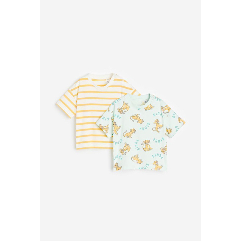 Áo thun bằng cotton jersey mềm, in hình có cổ viền gân nổi săn sale Us sz 9-12m, 2-3y