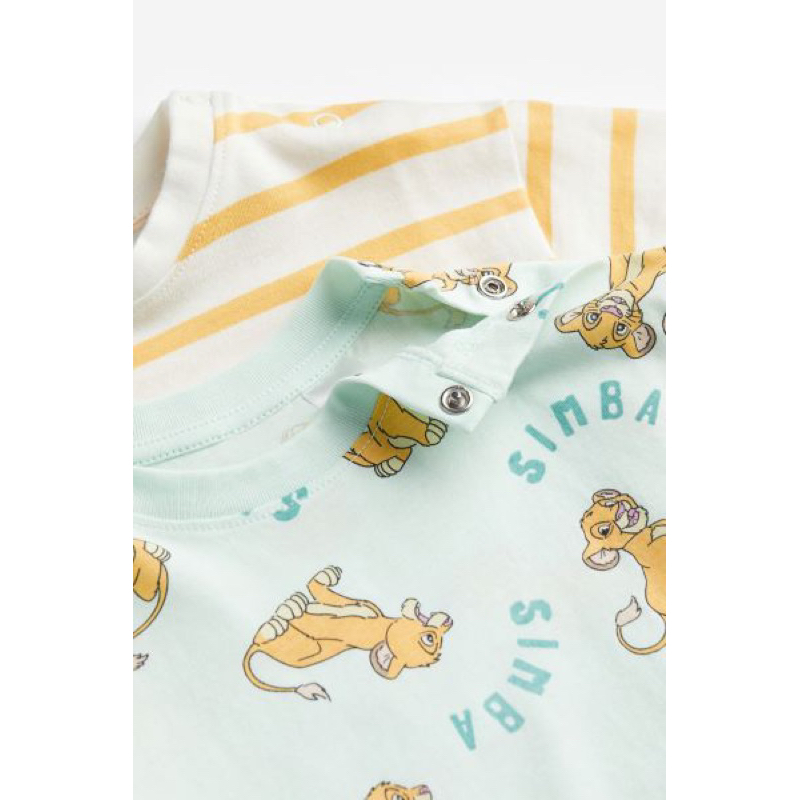 Áo thun bằng cotton jersey mềm, in hình có cổ viền gân nổi săn sale Us sz 9-12m, 2-3y