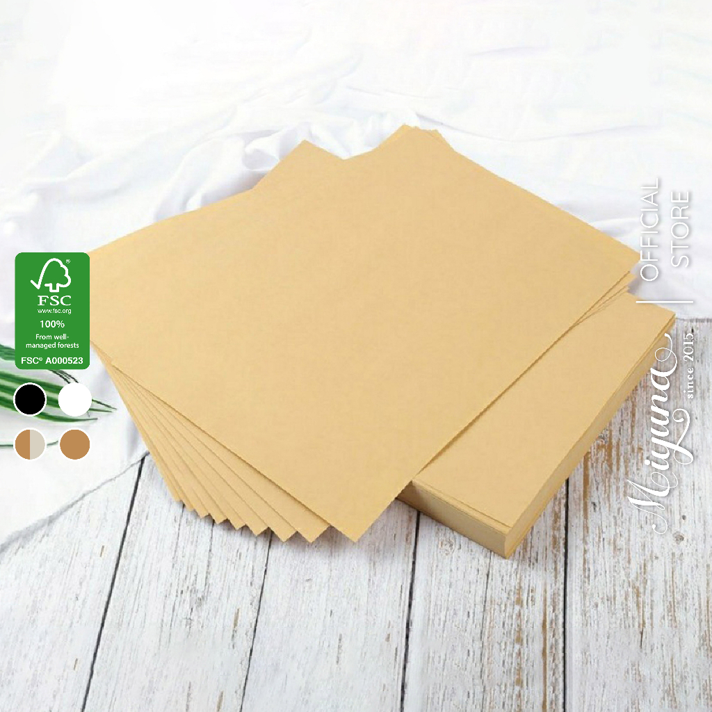 20 Tờ Giấy Kraft MIYUNA - A4 A5 - 250gsm 280gsm dùng gấp Origami hoa quạt tập vẽ màu nước acrylic in ấn menu brochure