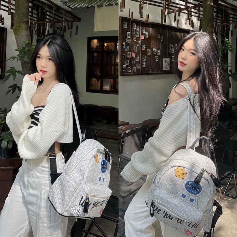 Balo QSN Edmond Masion New2023 Tặng kèm móc khoá ngựa da cao cấp đi học đựng laptop 🧸