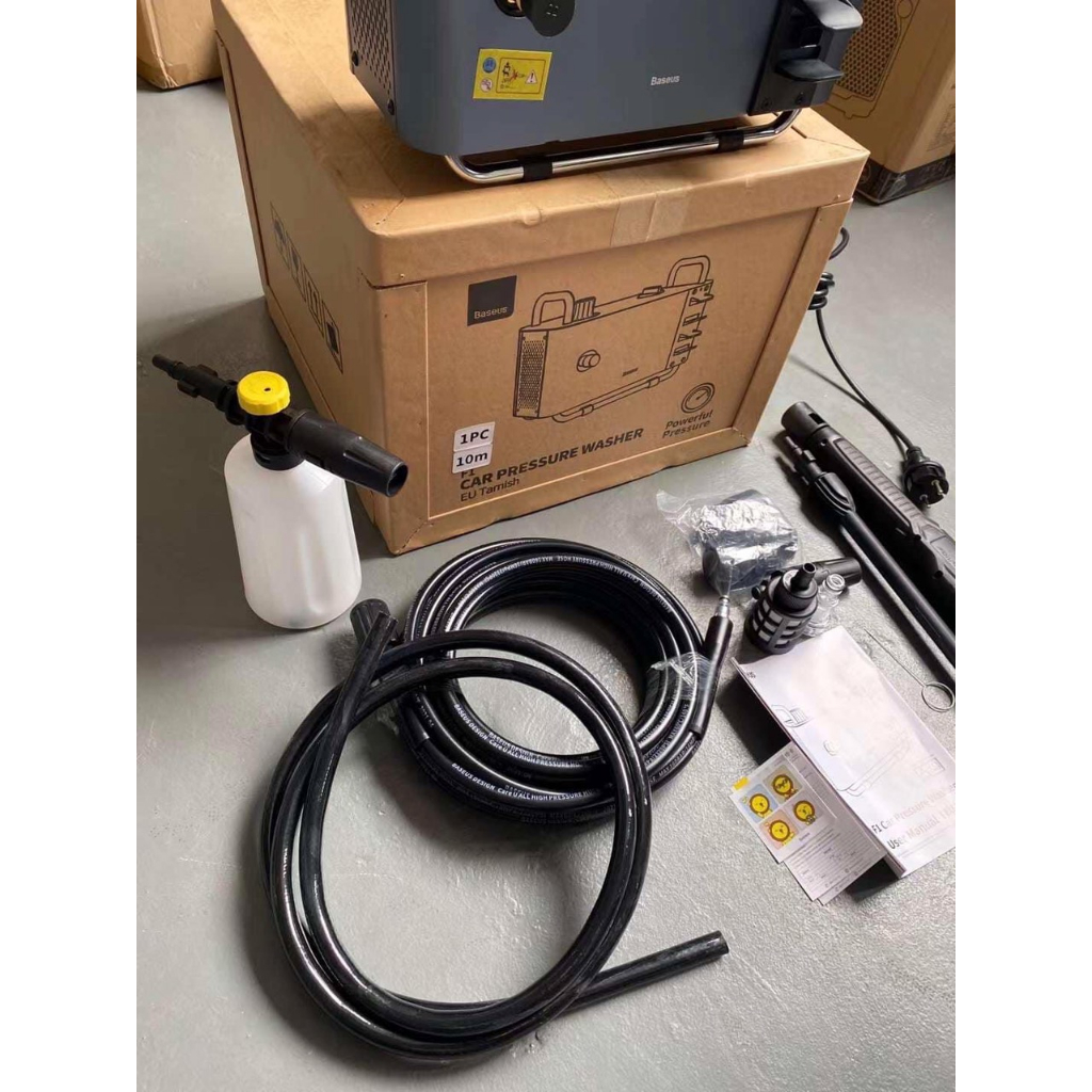 Máy rửa xe tăng áp Baseus kèm bộ vòi xịt và máy nén rửa xe F1 Car Pressure Washer US Tarnish