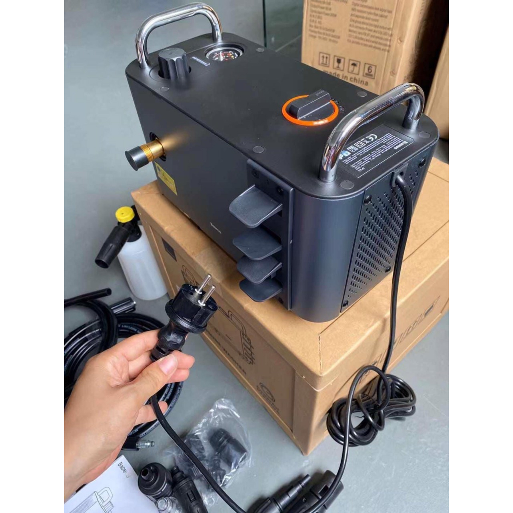 Máy rửa xe tăng áp Baseus kèm bộ vòi xịt và máy nén rửa xe F1 Car Pressure Washer US Tarnish