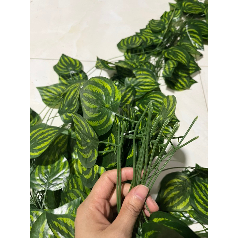 Dây leo giả lá Trầu Bà - combo 12 dây 2,2m