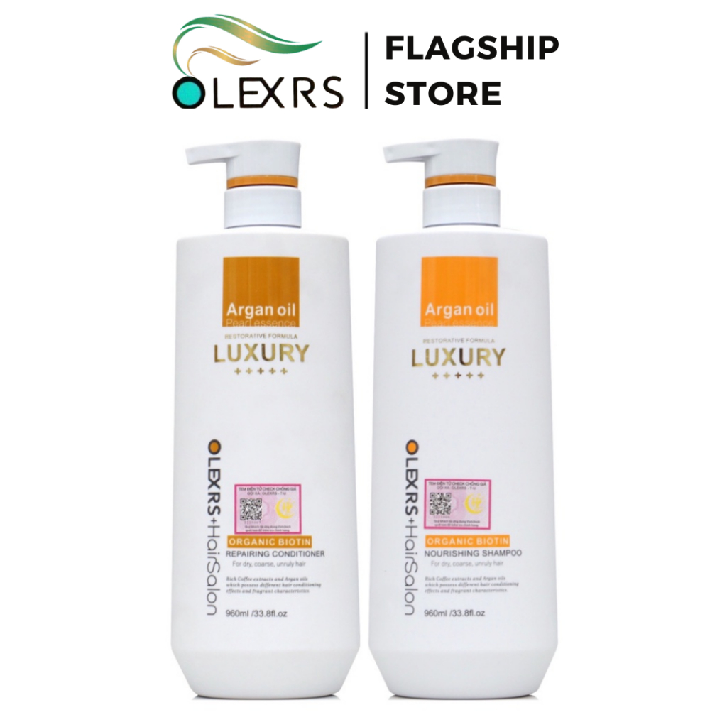 Cặp Dầu Gội Xả Phục Hồi, Chống Rụng Tóc Olexrs Hair Salon Luxury 960ml