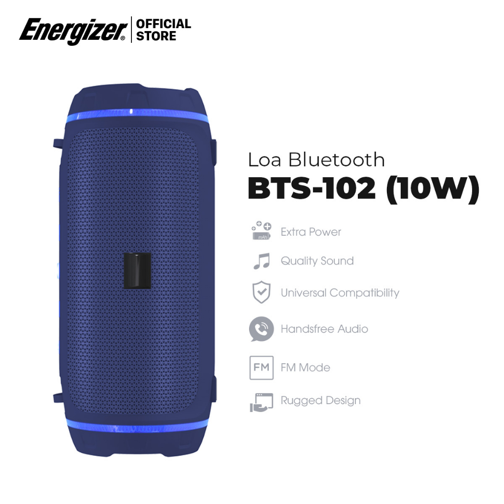 Loa Bluetooth Energizer BTS102 - 10W, bluetooth V5.0 - Hàng Chính Hãng, Bảo Hành 2 Năm 1 Đổi 1