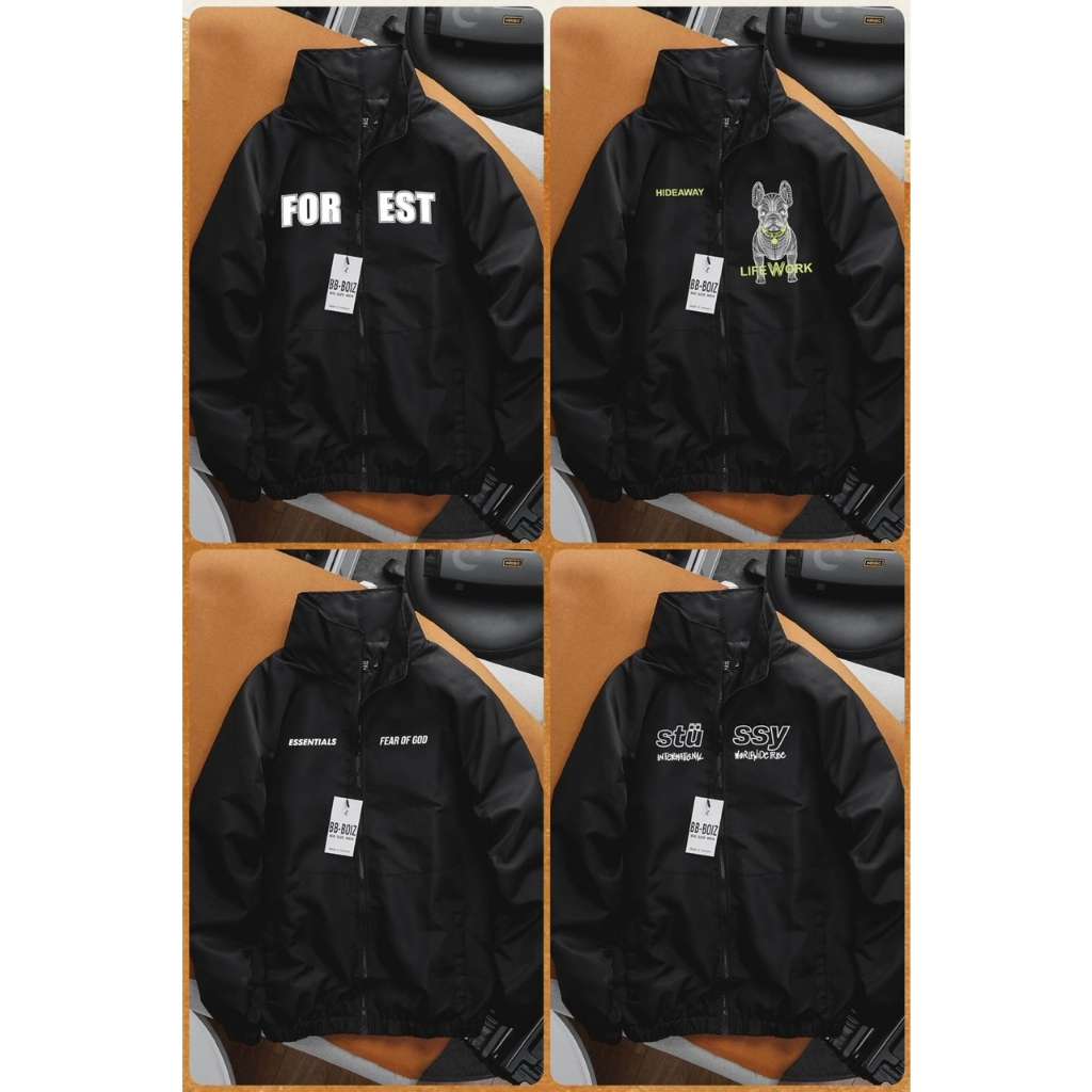 BIGSIZE - Áo khoác dù BB - Boiz cổ lọ phối  nam thêm hình form bigsize 80kg - 130kg