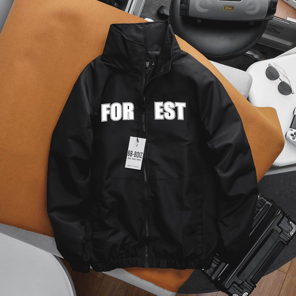 BIGSIZE - Áo khoác dù BB - Boiz cổ lọ phối  nam thêm hình form bigsize 80kg - 130kg