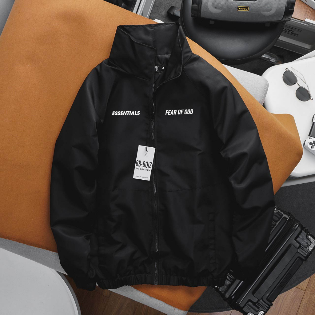 BIGSIZE - Áo khoác dù BB - Boiz cổ lọ phối  nam thêm hình form bigsize 80kg - 130kg