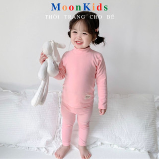Bộ dài tay cổ 3 phân cho bé👄Borip 100%👄bộ cổ 3 phân cho bé trai,bộ len tăm cao cổ cho bé gái từ 6-18kg,có sẵn giao