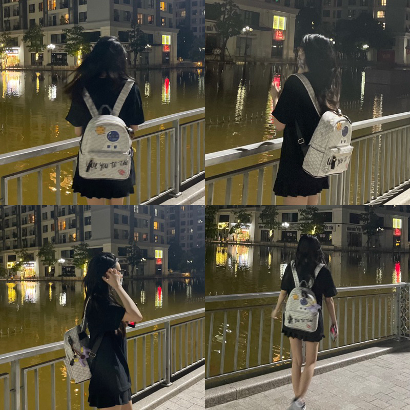 Balo QSN Edmond Masion New2023 Tặng kèm móc khoá ngựa da cao cấp đi học đựng laptop 🧸