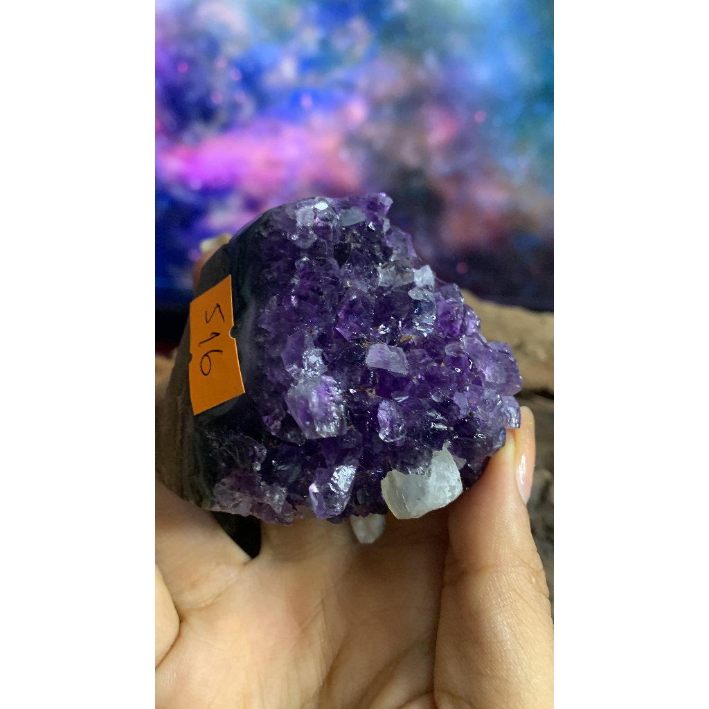 Bông hoa STONE thạch anh tím Amethyst Uruguay VIP tự nhiên năng lượng mã 516