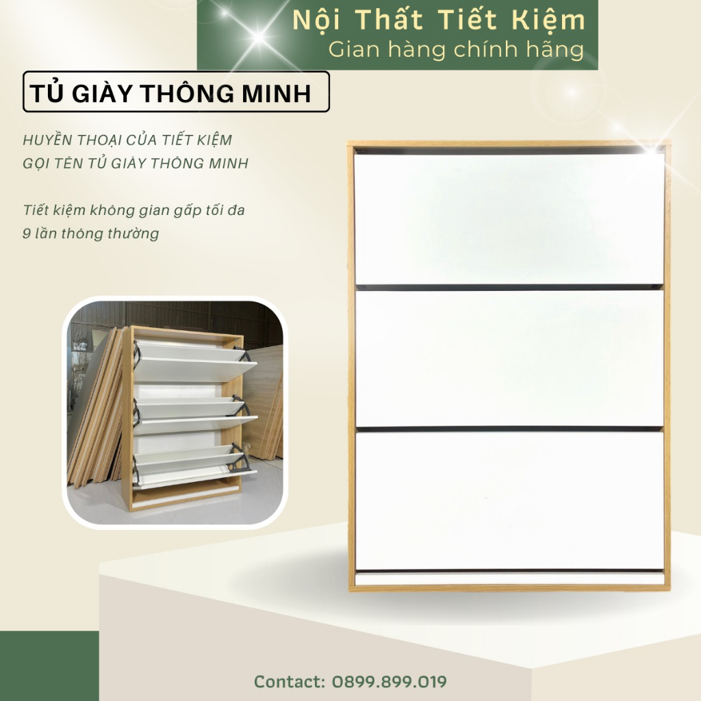 Tủ giày gỗ Vạn Nhà Mê Nội thất Tiết Kiệm đã lắp sẵn tiết kiệm diện tích NTTKTG20