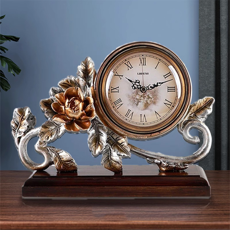 Đồng hồ decor hình bông hoa hồng trang trí phòng khách sang trọng,quí phái