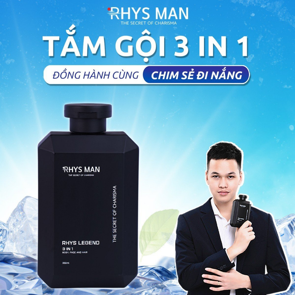Sữa tắm gội nam hương nước hoa 3 in 1 RHYS MAN Rhys Legend 350ml