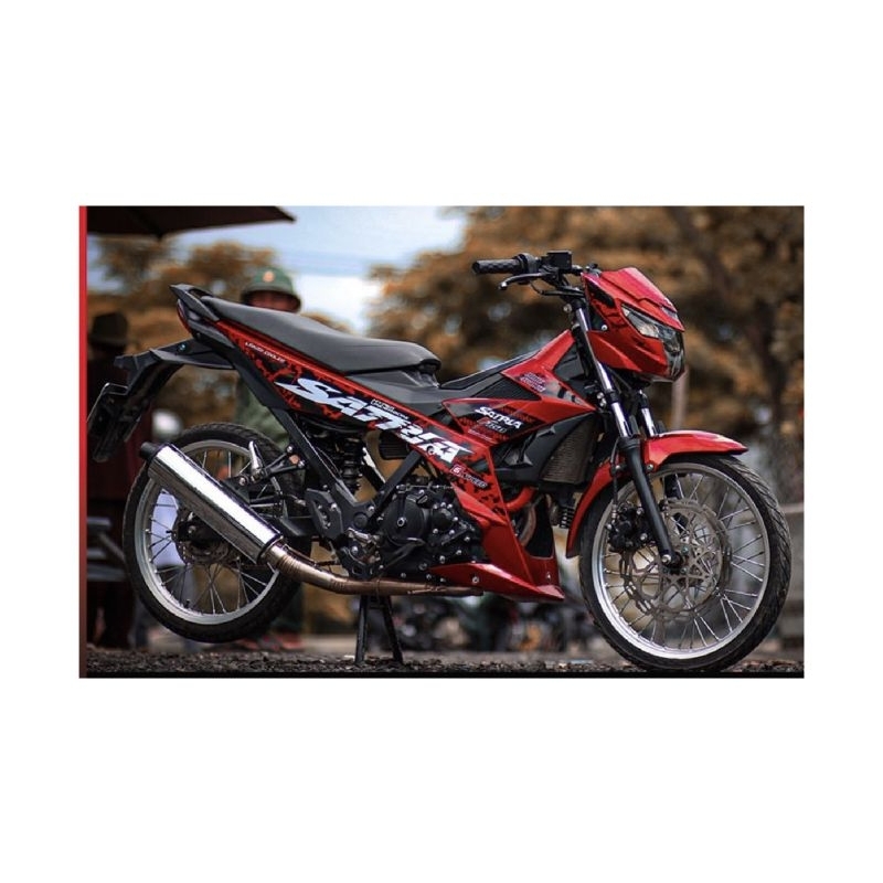 tem satria f150 báo đốm đỏ đen