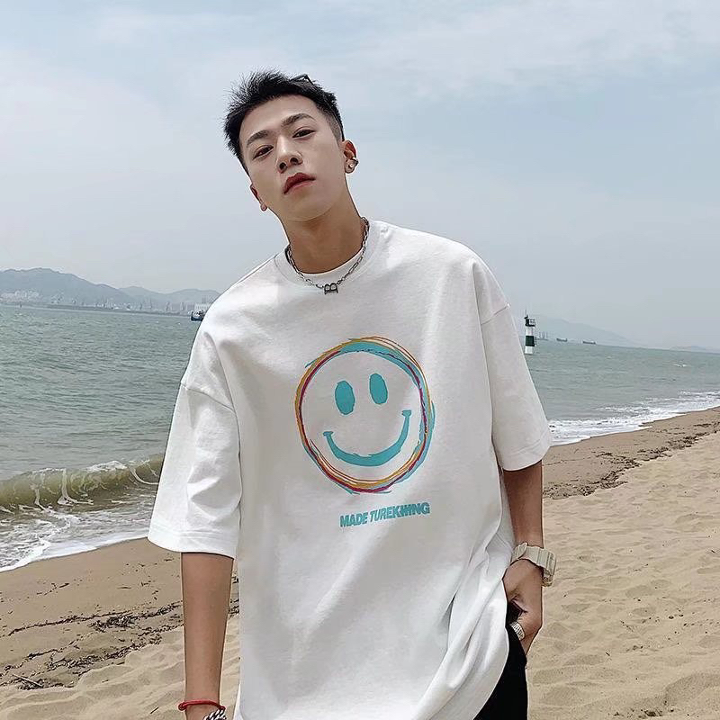 Áo thun Drew in hình mặt cười, áo thun unisex