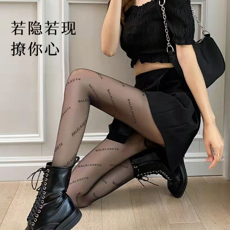 Quần tất siêu dai LILY hoạ tiết chữ, vớ lụa mỏng co dãn cực kì dai DN16