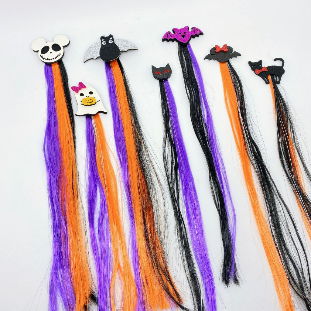 Kẹp Tóc Giả Nhiều Màu Sắc Hóa Trang Halloween Cá Tính Độc Đáo Cho Bé Gái