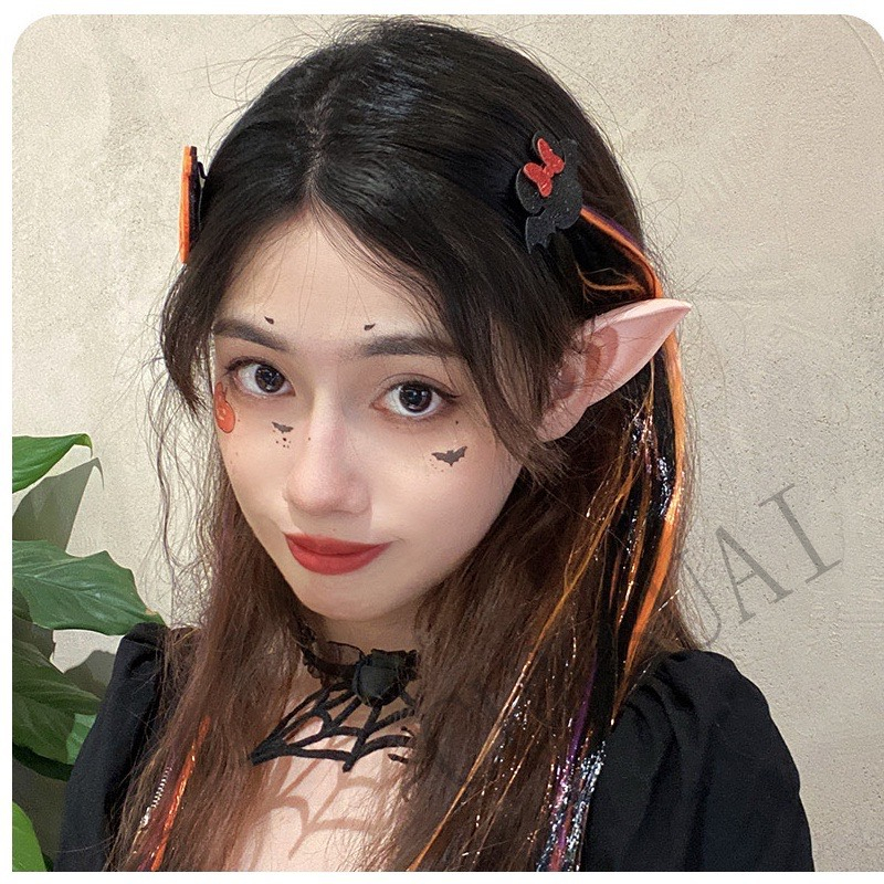 Kẹp Tóc Giả Nhiều Màu Sắc Hóa Trang Halloween Cá Tính Độc Đáo Cho Bé Gái